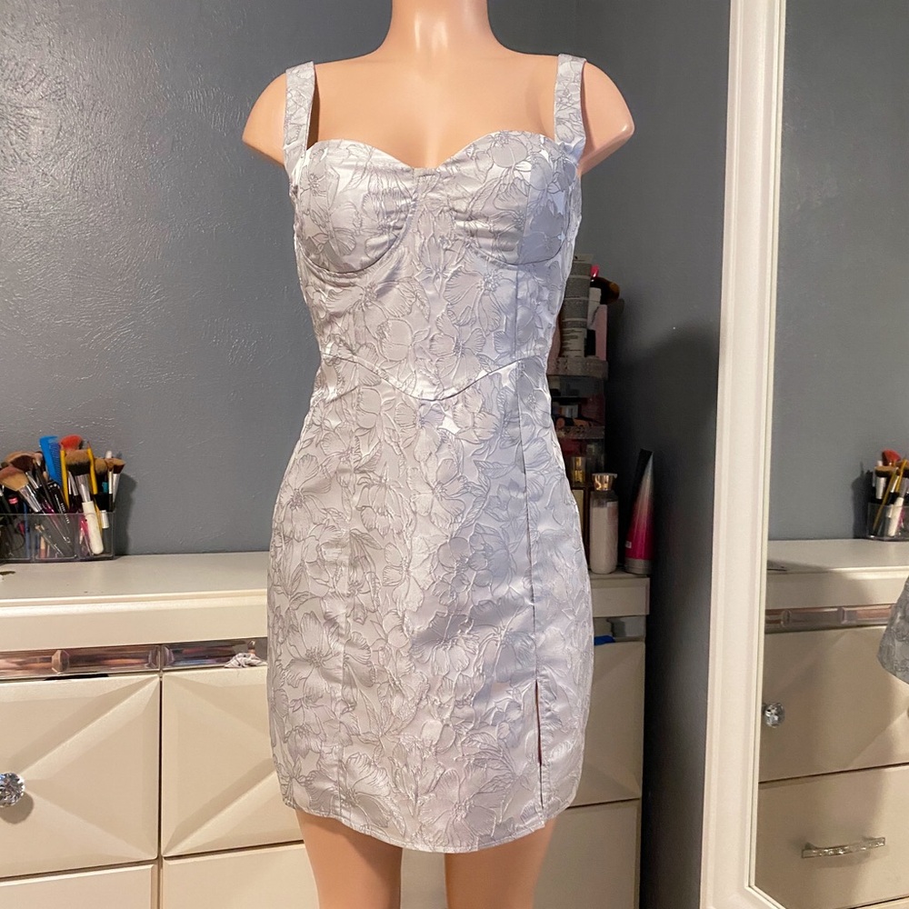 Shein Bodycon Mini Gray Dress - Picture 2 of 9